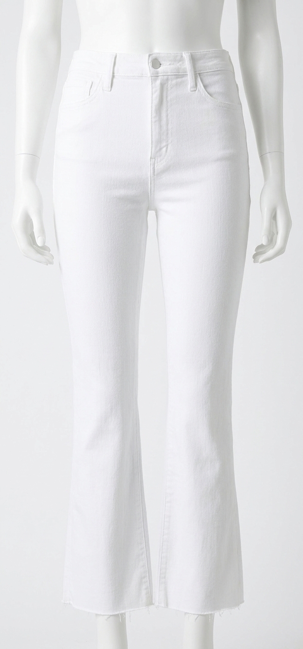 NEW AG JEANS farrah boot crop jeans in white